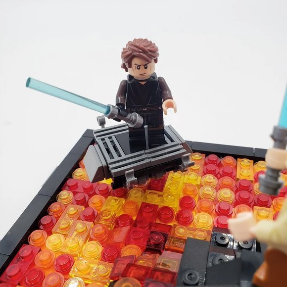 Obi-wan VS Anakin Skywalker Battle on Mustafar Episode 3 Custom Mini Figures - Picture 8 of 10